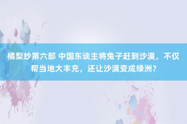 橘梨纱第六部 中国东谈主将兔子赶到沙漠，不仅帮当地大丰充，还让沙漠变成绿洲？