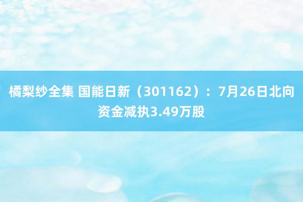 橘梨纱全集 国能日新（301162）：7月26日北向资金减执3.49万股