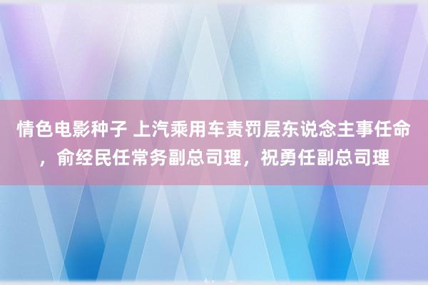 情色电影种子 上汽乘用车责罚层东说念主事任命，俞经民任常务副总司理，祝勇任副总司理