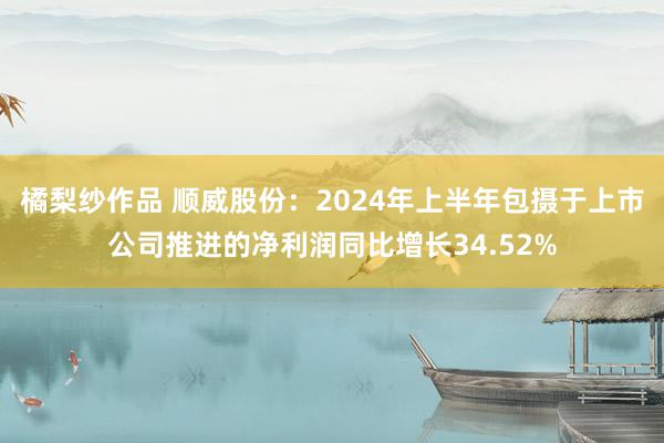 橘梨纱作品 顺威股份：2024年上半年包摄于上市公司推进的净利润同比增长34.52%