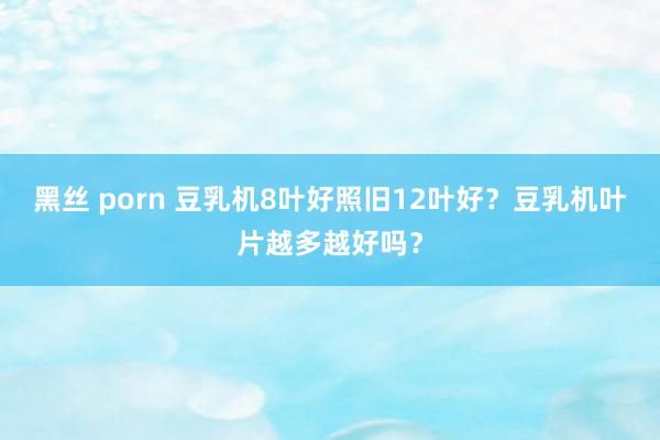 黑丝 porn 豆乳机8叶好照旧12叶好？豆乳机叶片越多越好吗？